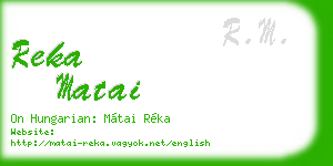 reka matai business card